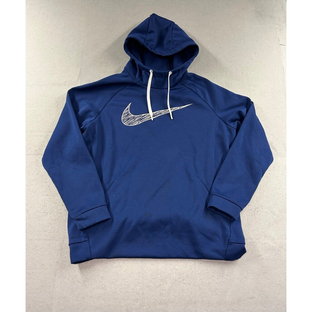 Nike Men’s Dri-Fit Blue Athletic Hoodie Sweatshirt